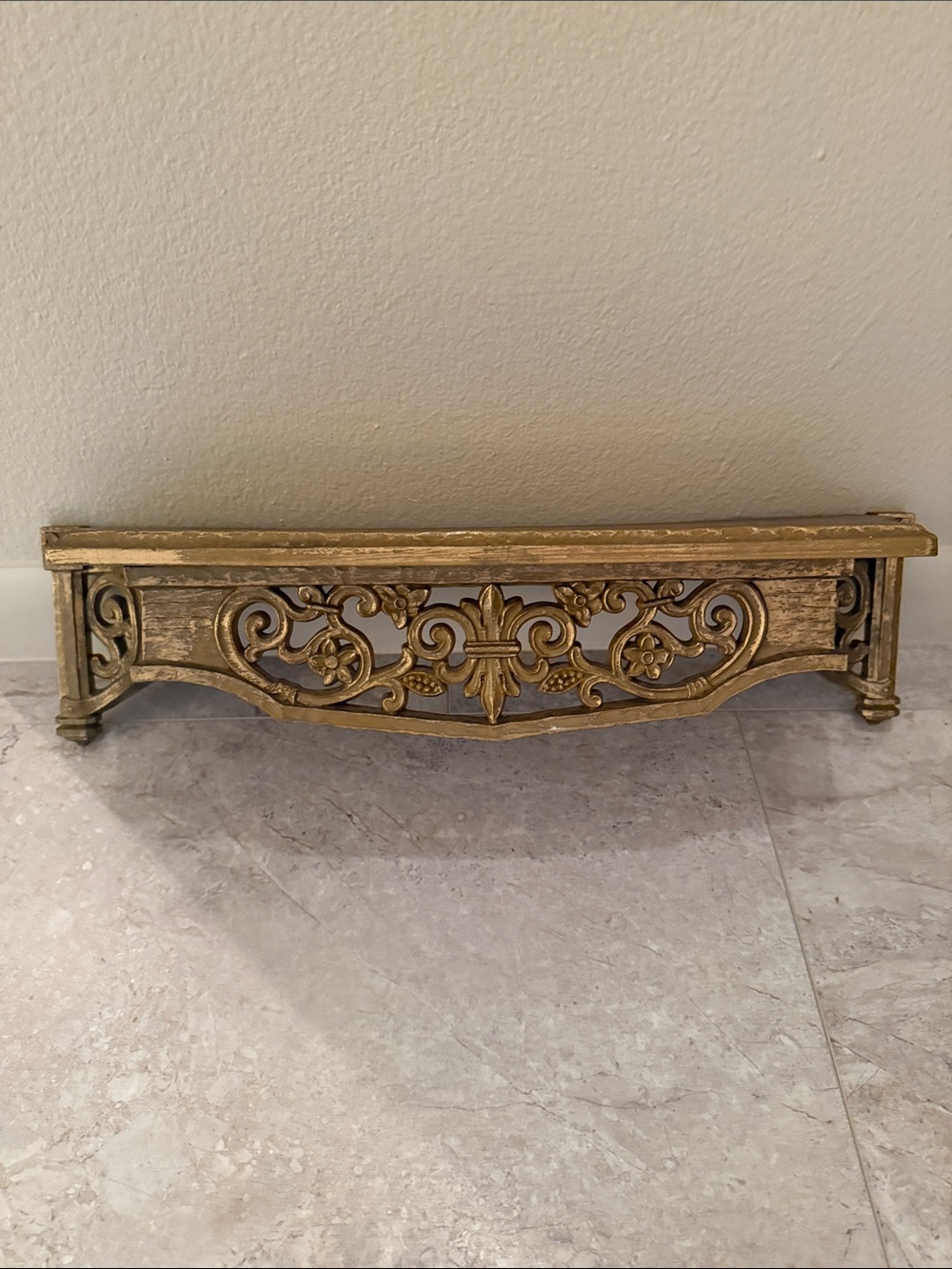 Vintage Syroco Ornate Gold Decorative Wall Shelf 1967